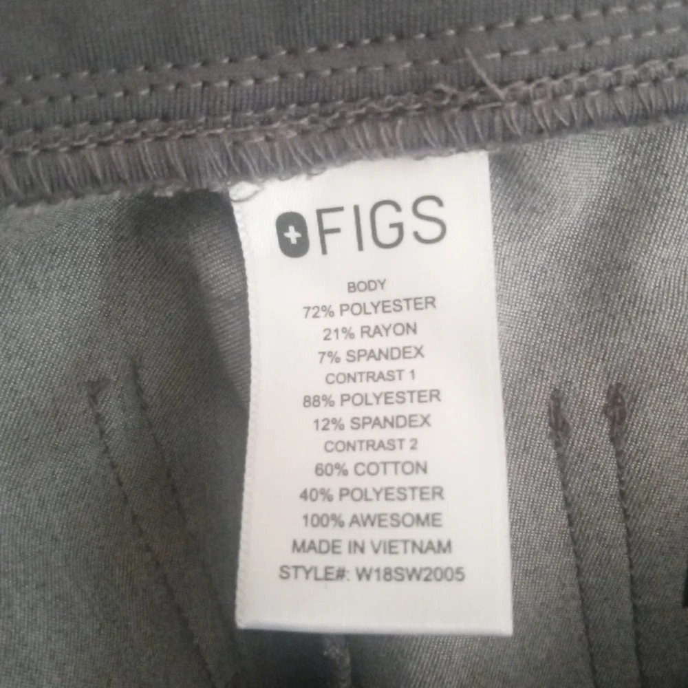 Figs Technical Collection Zamora Joggers  Graphite With Teal Drawstring Size XS - Picture 7 of 8